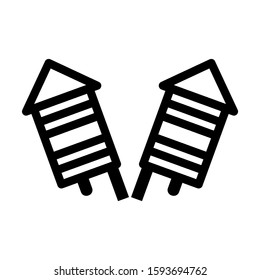firework rocket icon isolated sign symbol vector illustration - high quality black style vector icons
