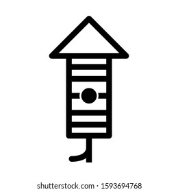 firework rocket icon isolated sign symbol vector illustration - high quality black style vector icons
