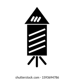 firework rocket icon isolated sign symbol vector illustration - high quality black style vector icons

