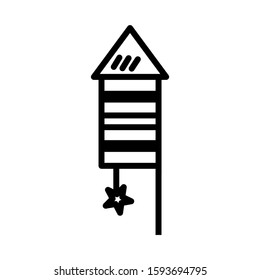 firework rocket icon isolated sign symbol vector illustration - high quality black style vector icons
