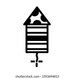 firework rocket icon isolated sign symbol vector illustration - high quality black style vector icons
