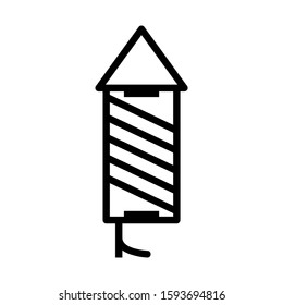 firework rocket icon isolated sign symbol vector illustration - high quality black style vector icons
