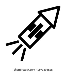firework rocket icon isolated sign symbol vector illustration - high quality black style vector icons
