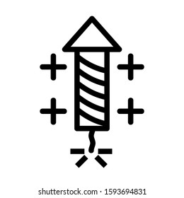 firework rocket icon isolated sign symbol vector illustration - high quality black style vector icons
