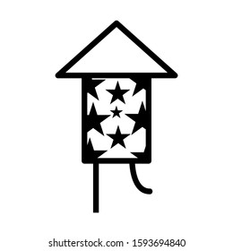 firework rocket icon isolated sign symbol vector illustration - high quality black style vector icons

