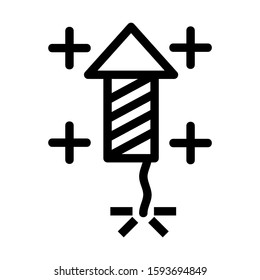 firework rocket icon isolated sign symbol vector illustration - high quality black style vector icons
