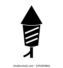 firework rocket icon isolated sign symbol vector illustration - high quality black style vector icons
