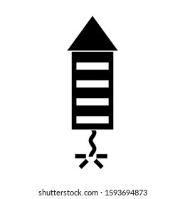 firework rocket icon isolated sign symbol vector illustration - high quality black style vector icons
