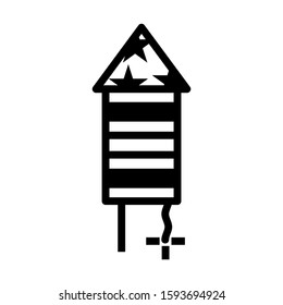 firework rocket icon isolated sign symbol vector illustration - high quality black style vector icons
