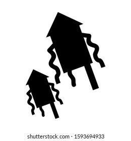 firework rocket icon isolated sign symbol vector illustration - high quality black style vector icons
