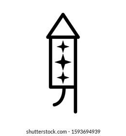 firework rocket icon isolated sign symbol vector illustration - high quality black style vector icons
