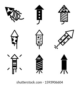 firework rocket icon isolated sign symbol vector illustration - Collection of high quality black style vector icons
