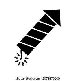 Firework rocket icon. New year's symbol collection contains silhouettes shapes and outline designs. Vector illustration isolated on white background.