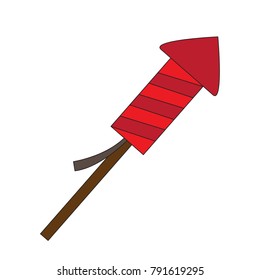 Firework rocket icon on a white background, Vector illustration