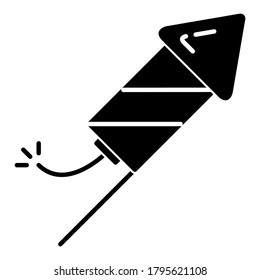 Icono de cohete de fuegos artificiales en diseño de estilo plano moderno. Ilustración vectorial aislada en fondo blanco.