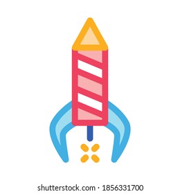vector de icono del cohete de fuegos artificiales. señal del cohete de fuegos artificiales. ilustración de símbolo de color