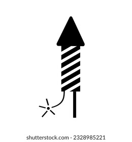 Firework rocket  illustration icon. Concept of fun party.
