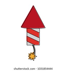 Firework rocket isolated