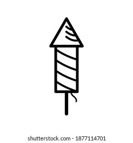 Firework rocket line icon, independence day and christmas, firecracker sign vector graphics, eps 10