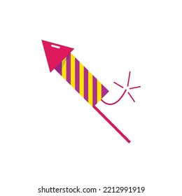 Firework rocket lit icon. Vector illustration 