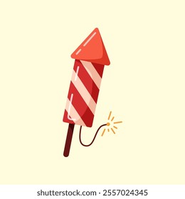 Firework Rocket in New Year Party Illustration