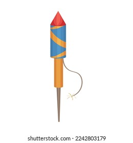 Firework rocket on white background