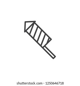 Firework rocket outline icon. linear style sign for mobile concept and web design. Fire cracker simple line vector icon. Symbol, logo illustration. Pixel perfect vector graphics