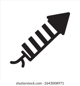 Vuurwerk Rocket Silhouette Icon voor Celebration en Festival Design