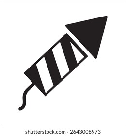 Vuurwerk Rocket Silhouette Icon voor Celebration en Festival Design