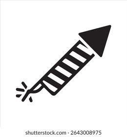 Vuurwerk Rocket Silhouette Icon voor Celebration en Festival Design
