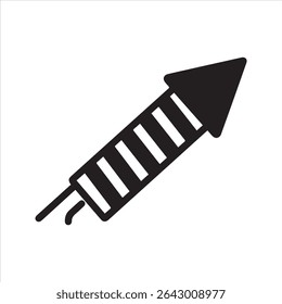 Vuurwerk Rocket Silhouette Icon voor Celebration en Festival Design