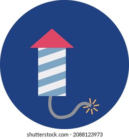 Icono de color del vector de cohete de Firework que puede fácilmente editarse

