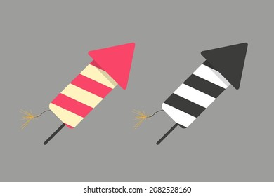 Firework rocket. Vector in flat design