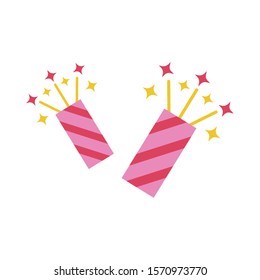 firework rockets flat style icons vector illustration design