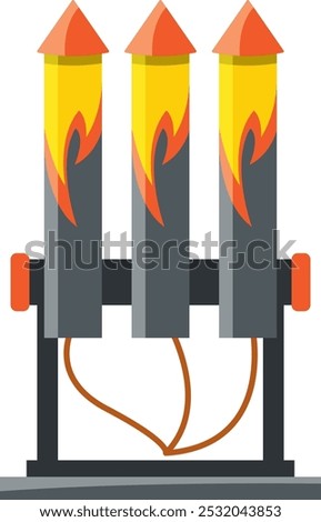 Firework rockets launcher. Party sky light show