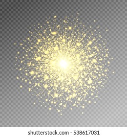 firework salute magic light effect stars burst isolated on transparent background, vector illustration eps 10