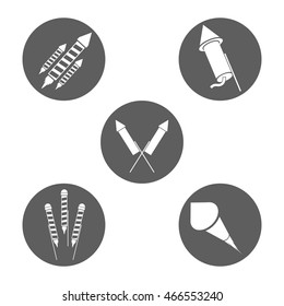 firework seal stamp circle celebration explosion icon. Isolated and silhouette illustration. Black and White colored. Vector graphic