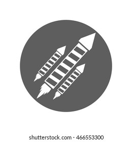 firework seal stamp circle celebration explosion icon. Isolated and silhouette illustration. Black and White colored. Vector graphic