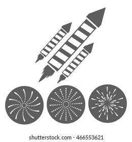firework seal stamp circle celebration explosion icon. Isolated and silhouette illustration. Black and White colored. Vector graphic
