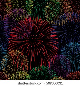  Firework seamless background. 