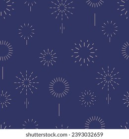 firework seamless pattern in night.Editable vector illustration for postcard,banner