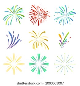 Firework set , can be use for celebration, party, and new year event , isolated on on white background , illustration Vector EPS 10