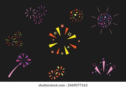 firework set celebration element sparkle