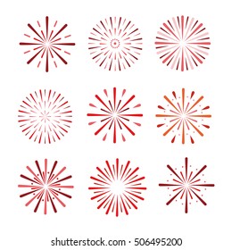 Firework set. Vector Eps. 10
