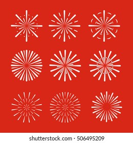 Firework Set. Vector Eps. 10