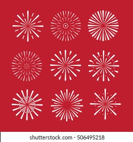 Firework Set. Vector Eps. 10