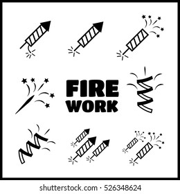 Firework set vector illustration. Firework icons set