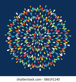 Firework shapes colorful festive vector icon.