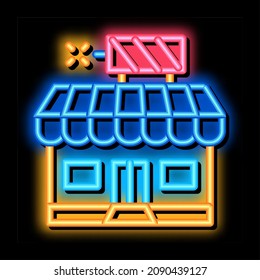 firework shop neon light sign vector. Glowing bright icon firework shop sign. transparent symbol illustration