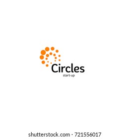 Firework Sign. Abstract Vector Circle Logotype. Orange Unusual Isolated Chem Logo. Virus Icon. Orange Sun. Flower